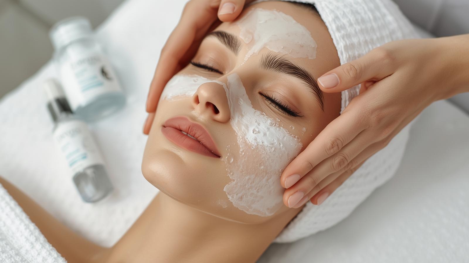 Arctisztító kozmetikai kezelés professzionális szalon környezetben